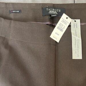Talbots W Heritage Brown pants 22wp NWT
